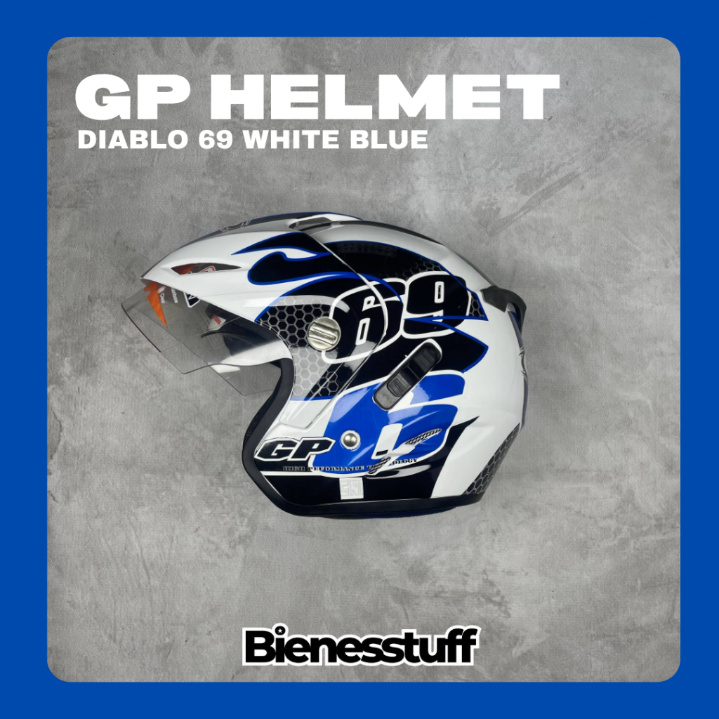 GP HELMET x Bienesstuff - DIABLO 69 WHITE BLUE