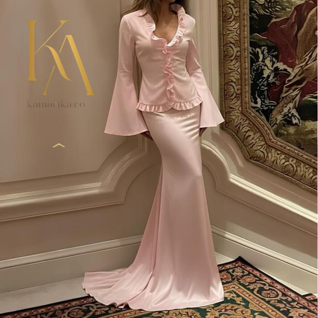 KAMARIKA ATASAN FLARE SLEEVE RUFFLE BLOUSE (ALLEGRA)