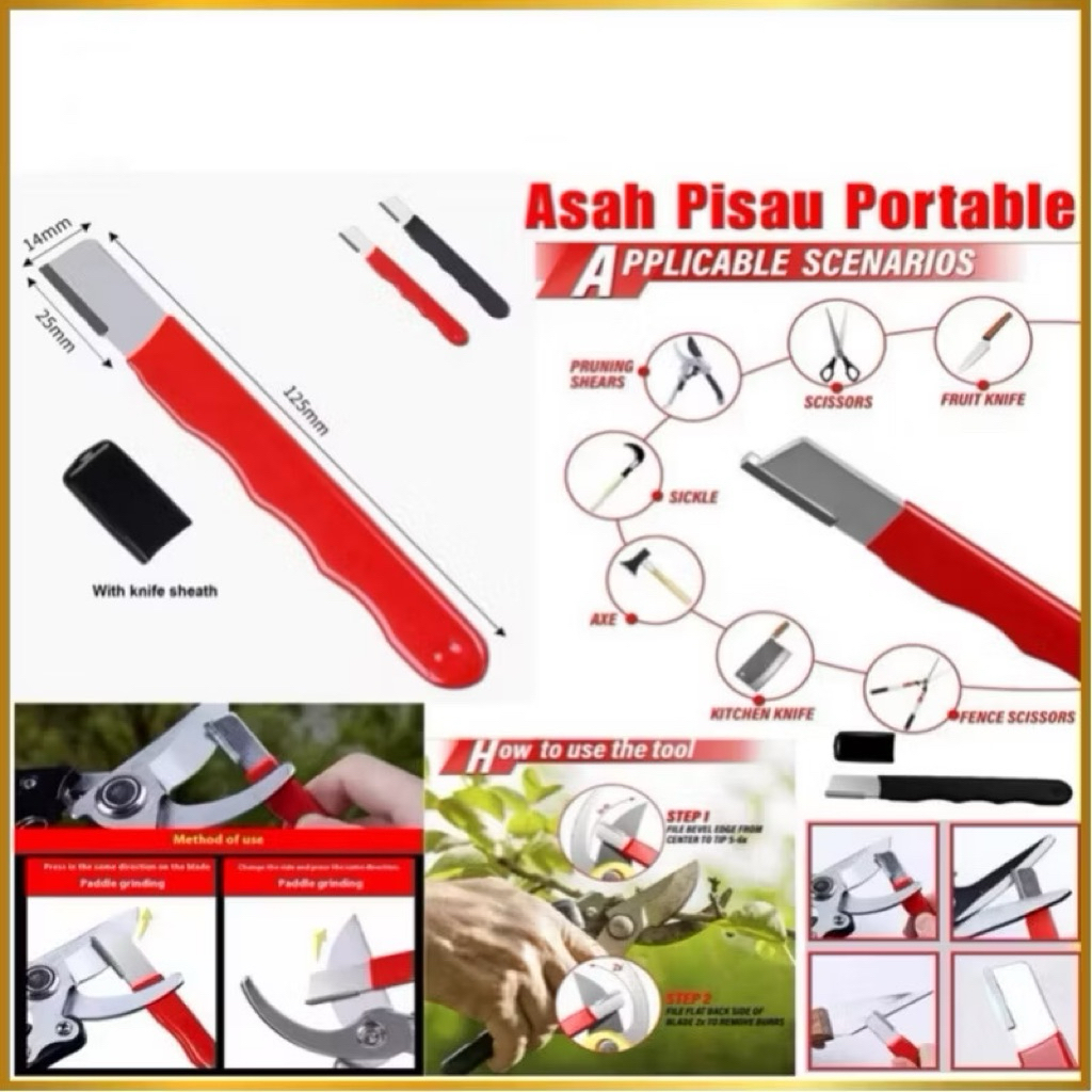 (GROSIRAN) Asah Pisau Portable Pengasah Pisau Kecil Genggam Saku Pocket Sharpener Knife Serbaguna