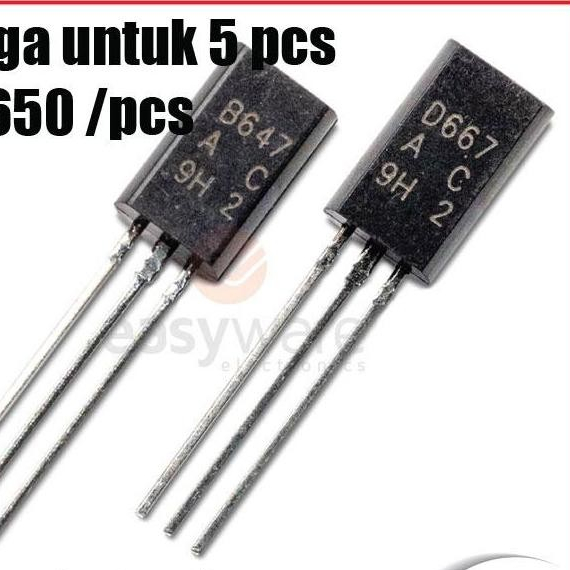 TRANSISTOR 2SB647 TO-92L TRANSISTOR 2SD667 TO-92L 2S B647 2S D667 TO92 BIPOLAR TRANSISTOR PNP NPN