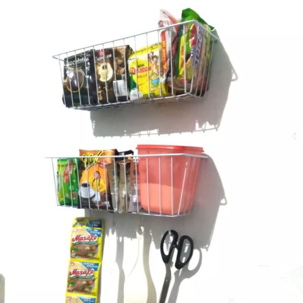 keranjang besi gantung dinding serbaguna rak gantung besar jumbo aesthetic mini