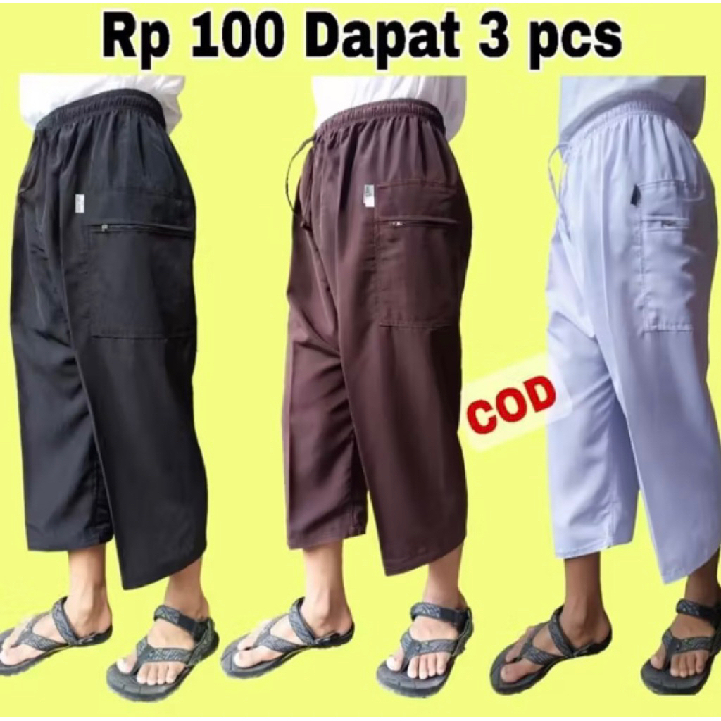 Celana Sirwal Cargo Komprang 3/4 SONTOG Dewasa Warna celana haji celana umroh Pria