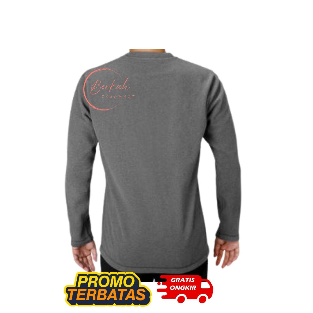 Kaos Polos Unisex Pria Wanita Abu Tua Combed 24s Size L - Tshirt Distro Premium