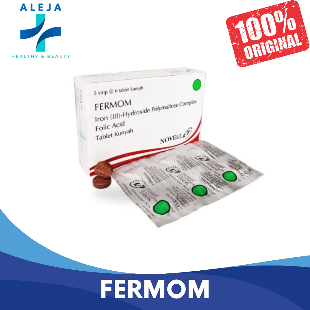 FERMOM Tablet Kunyah | Tablet Tambah Darah untuk Ibu Hamil dan Dewasa