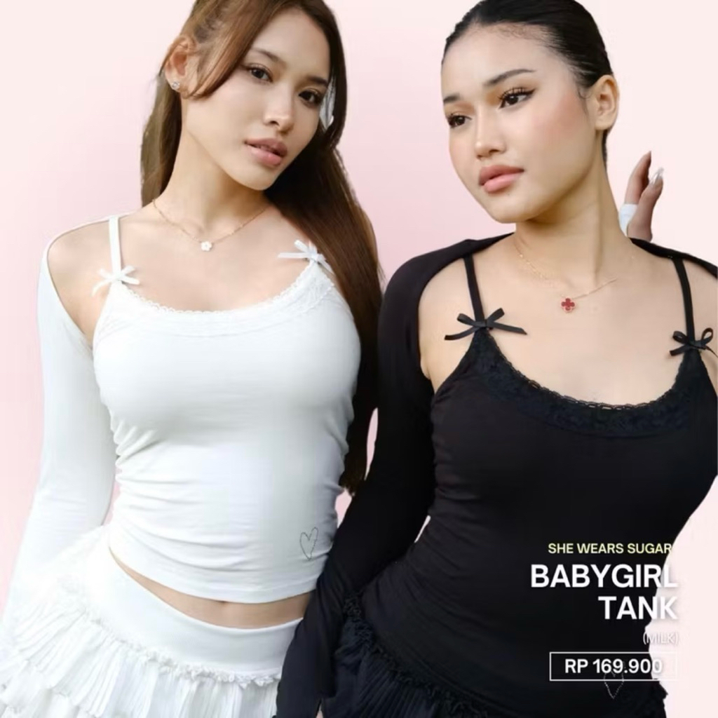 (preloved) she wears sugar babygirl tank in white