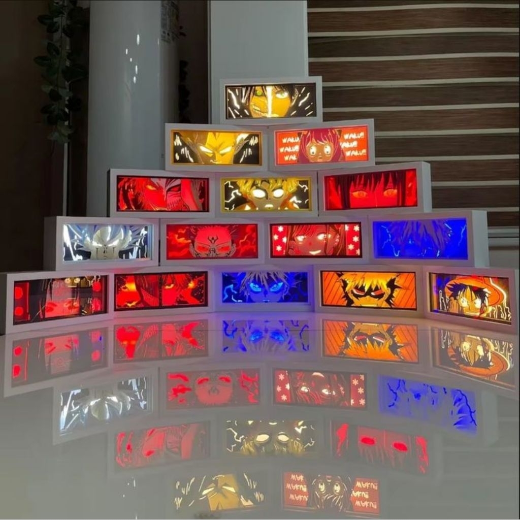 Hiasan lampu Box 3D anime one piece 3D Anime Lightbox estetik