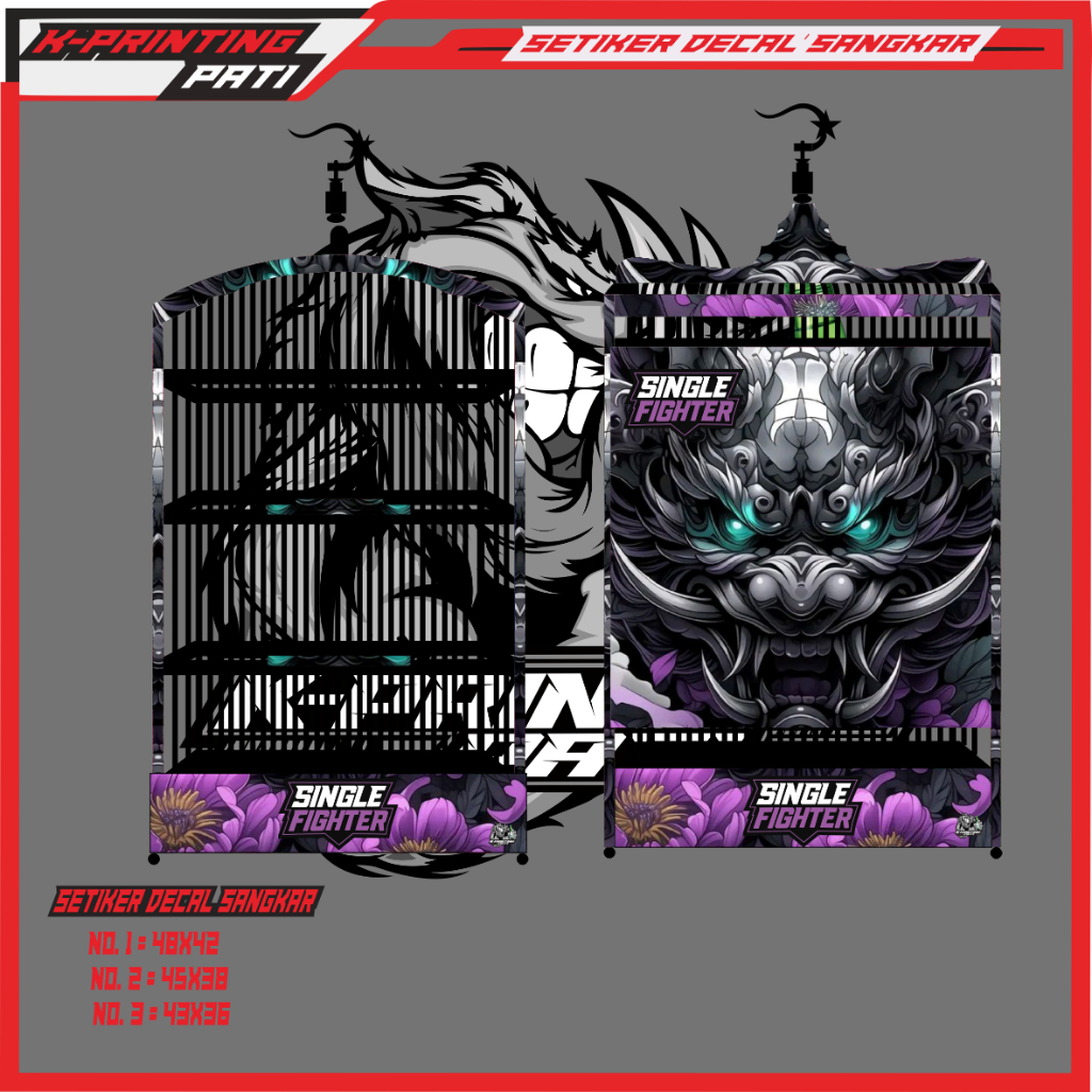 Stiker Decal SINGLE FIGHTER SANGKAR BURUNG sangkar burung kotak/koper burung cucak ijo dll