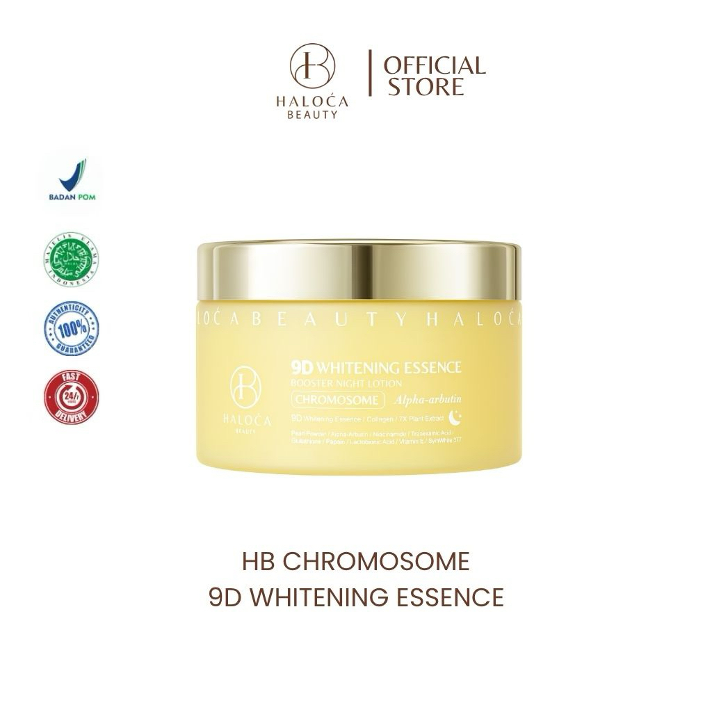 HALOCA BEAUTY 2Pcs HB Chromosome 9D Whitening Essence Booster Night Lotion