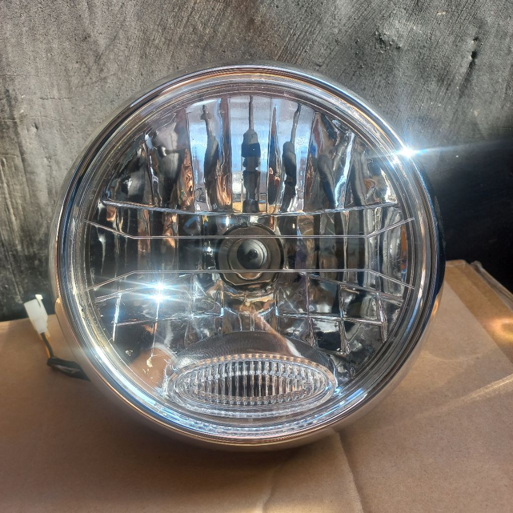 LAMPU DEPAN VIXION BULAT HITAM RX KING SCORPIO THUNDER MODEL VIXION LAMA BULAT FULL SET H4