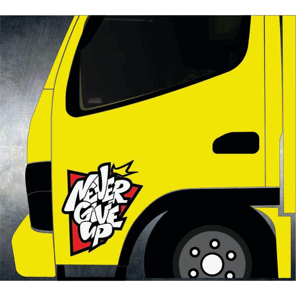 cutting sticker stiker pintu samping mobil truk truck Canter code 23