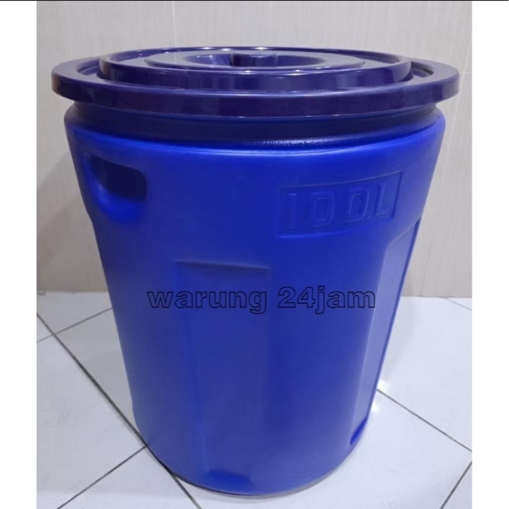 INSTANT tong tutup plastik tebal Best kualitas kuat aman bagus 100 ltr liter Baru New biru bersih qu