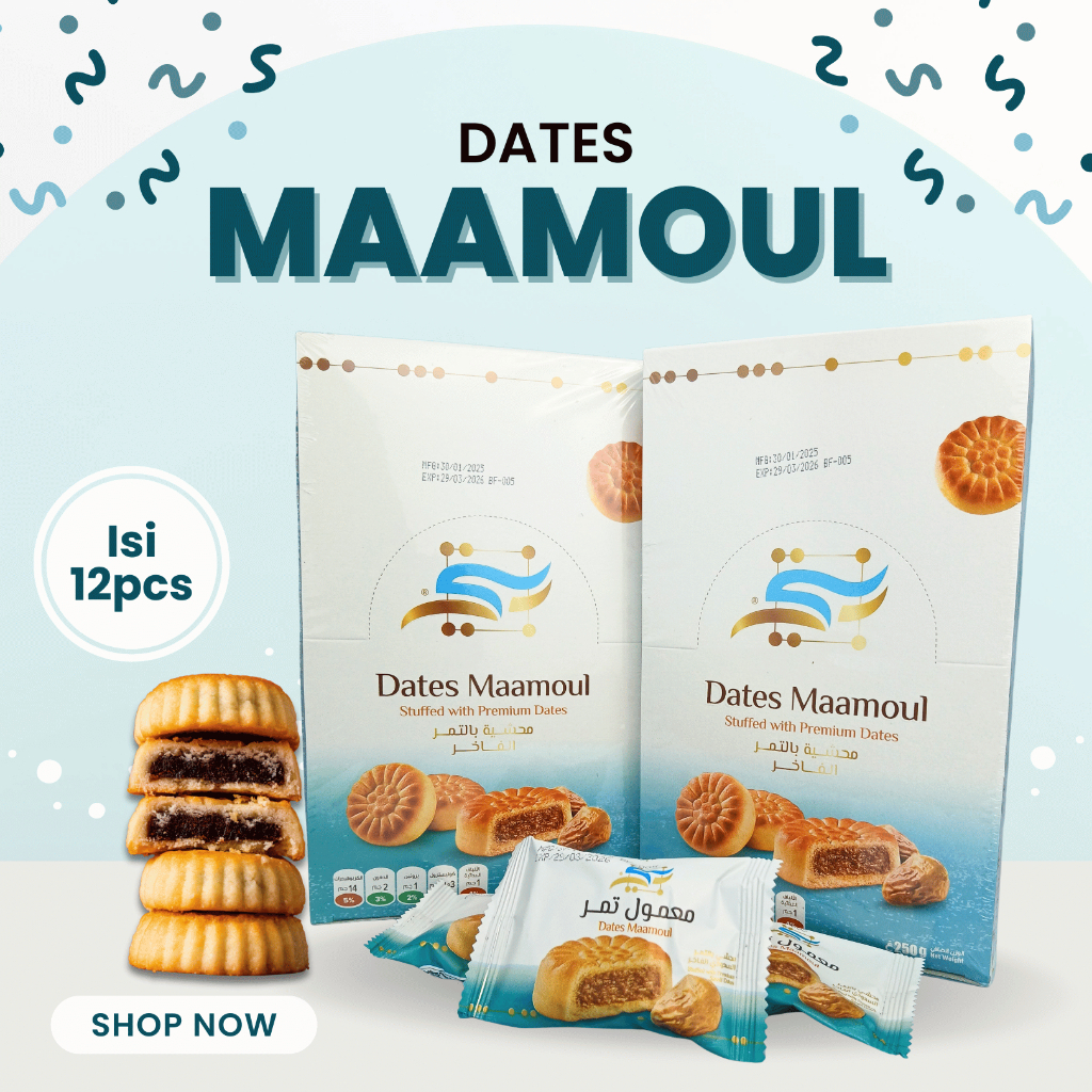 Biskuit Arab - Maamoul Dates - Kue Kurma - Oleh-oleh Haji/Umroh - Snack Sehat Premium