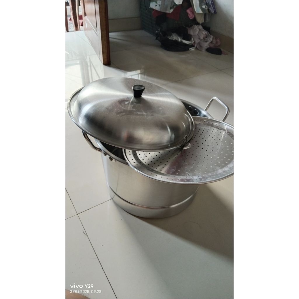 langseng merk Orchid ukuran diameter 34 cm langseng stainless steel panci kukusan rebus kukus dandan