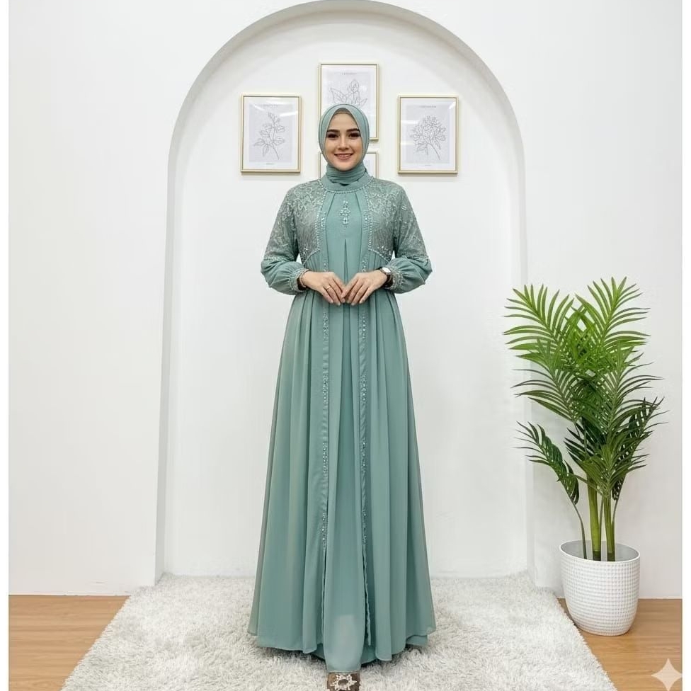 Fenta Dress Gamis Wanita Brokat Pesta Kondangan Terbaru / Dress Wanita Ceruty Baby Doll Premium