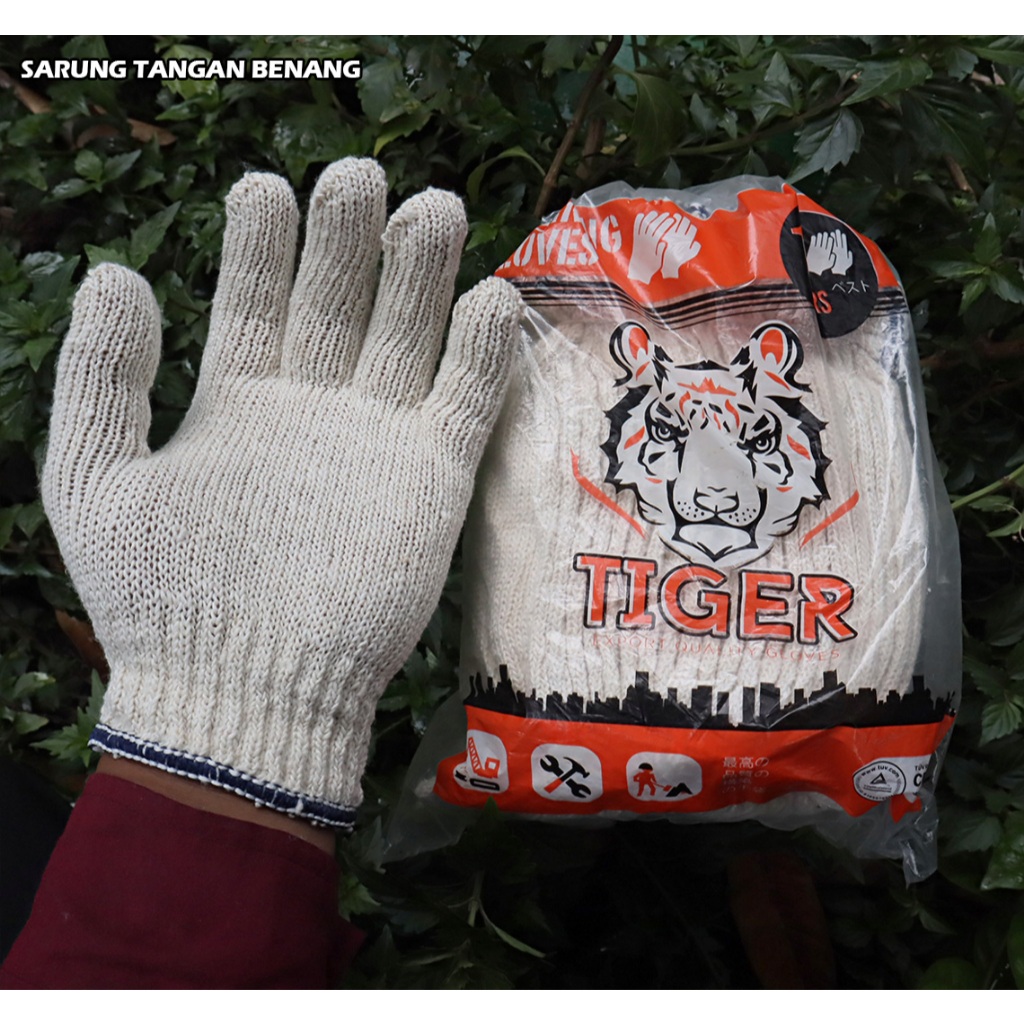 Sarung Tangan Benang 5 Putih - sarung tangan proyek - sarung tangan rajut