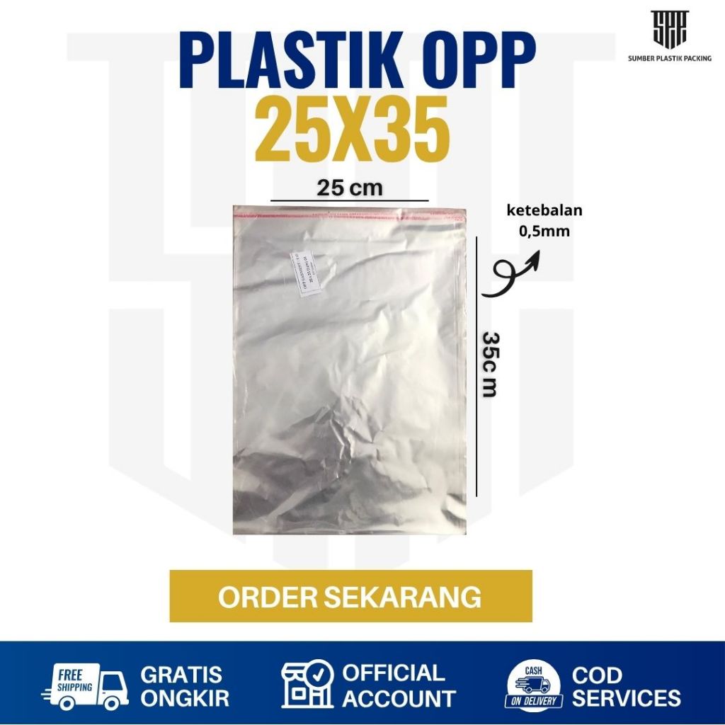 Plastik OPP Ukuran 25x35 Tebal 0.5 Bening Lem Seal / Plastik Packing Baju/ Plastik OPP Murah