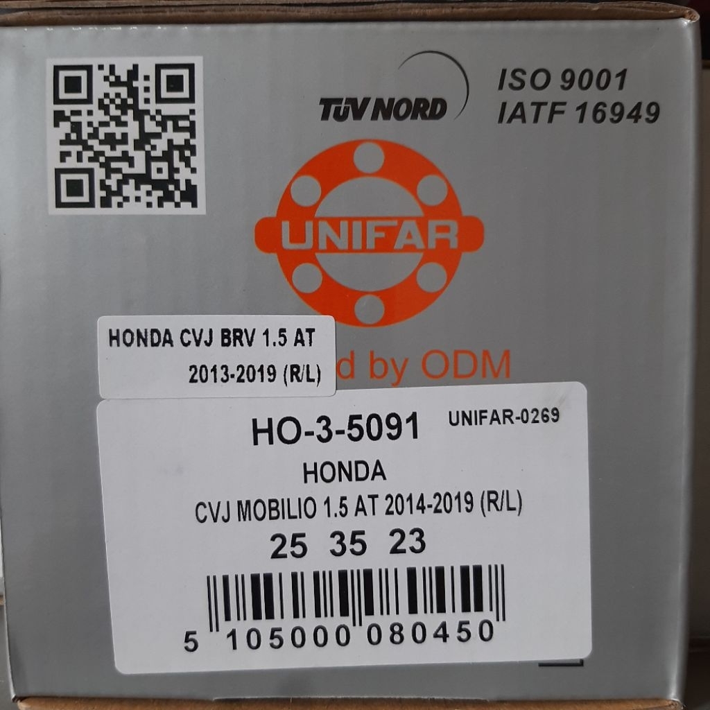 CV JOINT - AS RODA DALAM BRV MATIC UNIFAR