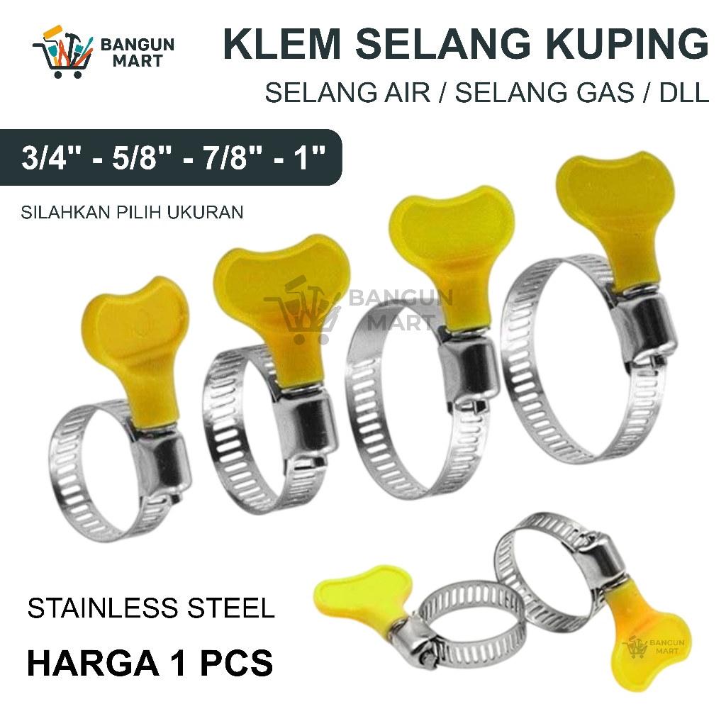 Klem Selang KUPING PUTAR BESI KENMASTER/ Pengunci Selang KUPING BESI 3/4" - 5/8" - 7/8" - 1" Klem Se