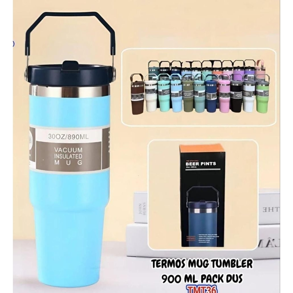TERMOS MUG TUMBLER 900 ML PACK DUS TMT36 ALAT MINUM VIRAL TUMBLER TAHAN PANAS DINGIN