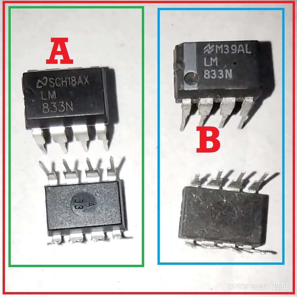 LM833N InFath dual op amp bass guitar LM833 LM 833 N IC spare part suku cadang pengganti mini ups