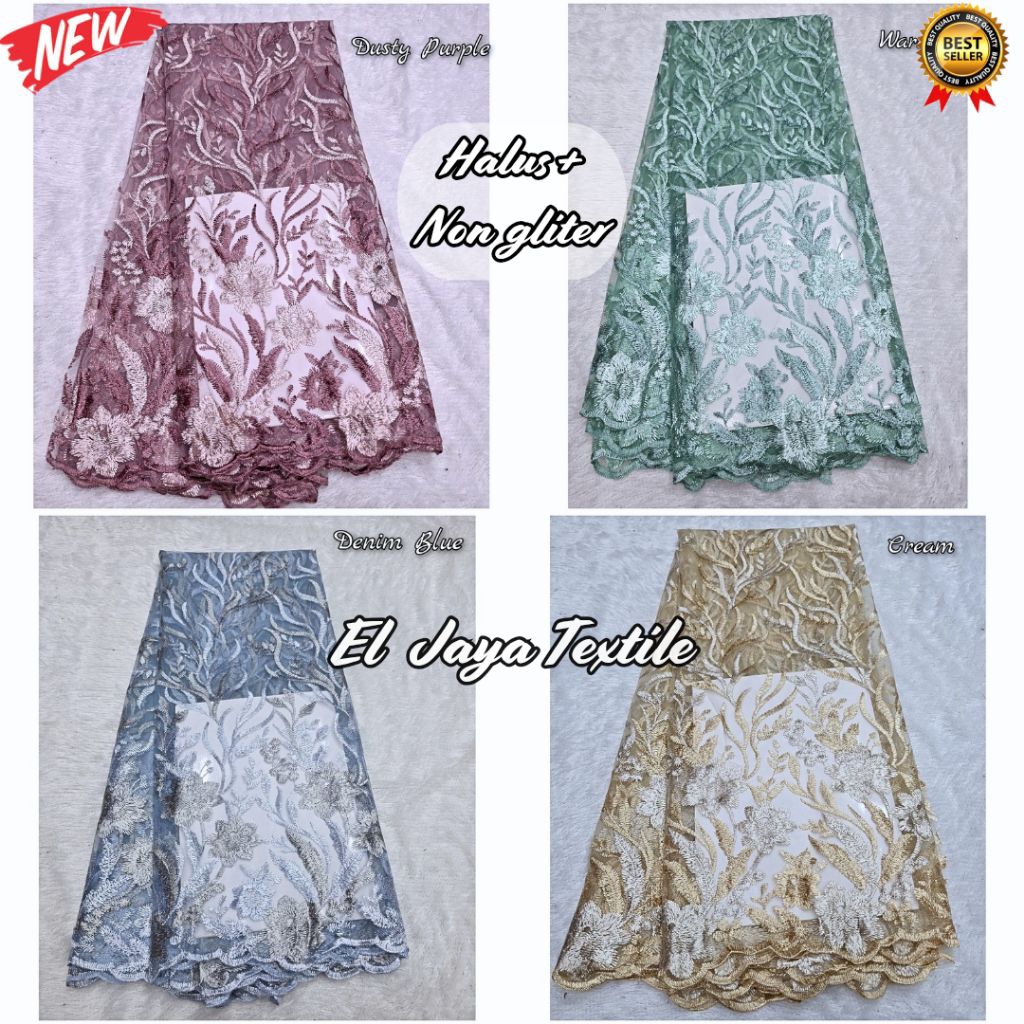 NEW. Kain Brokat Meteran (harga stengah meter) Kain Tile Bordir / Kain Brukat / Kain Brokat Premium 