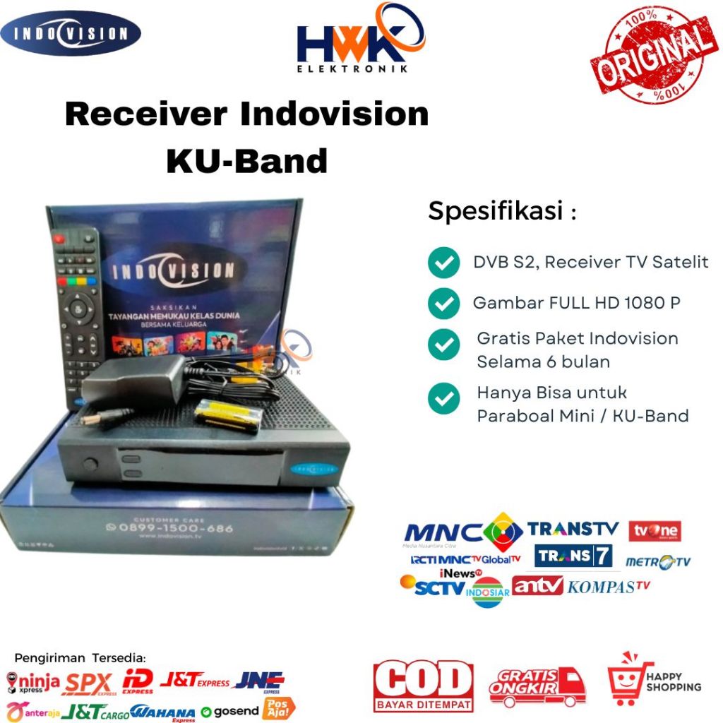 Receiver Indovision Terbaru Full HD Parabola Mini Bonus Aktivasi / Dekoder Indovision KU Band