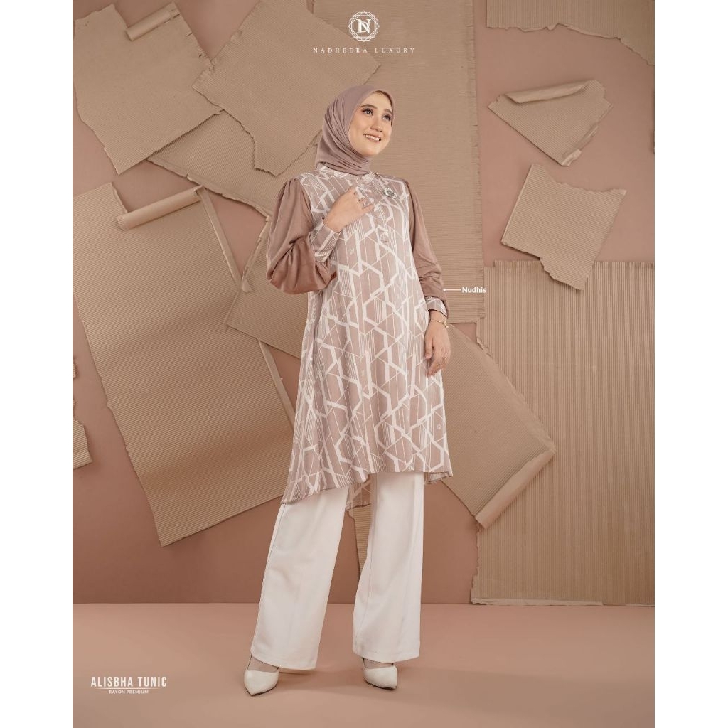 ALISHBA TUNIC BY NADHEERA LUXURY √ Tunik motif √ Tunik nadheera √ Tunik rayon