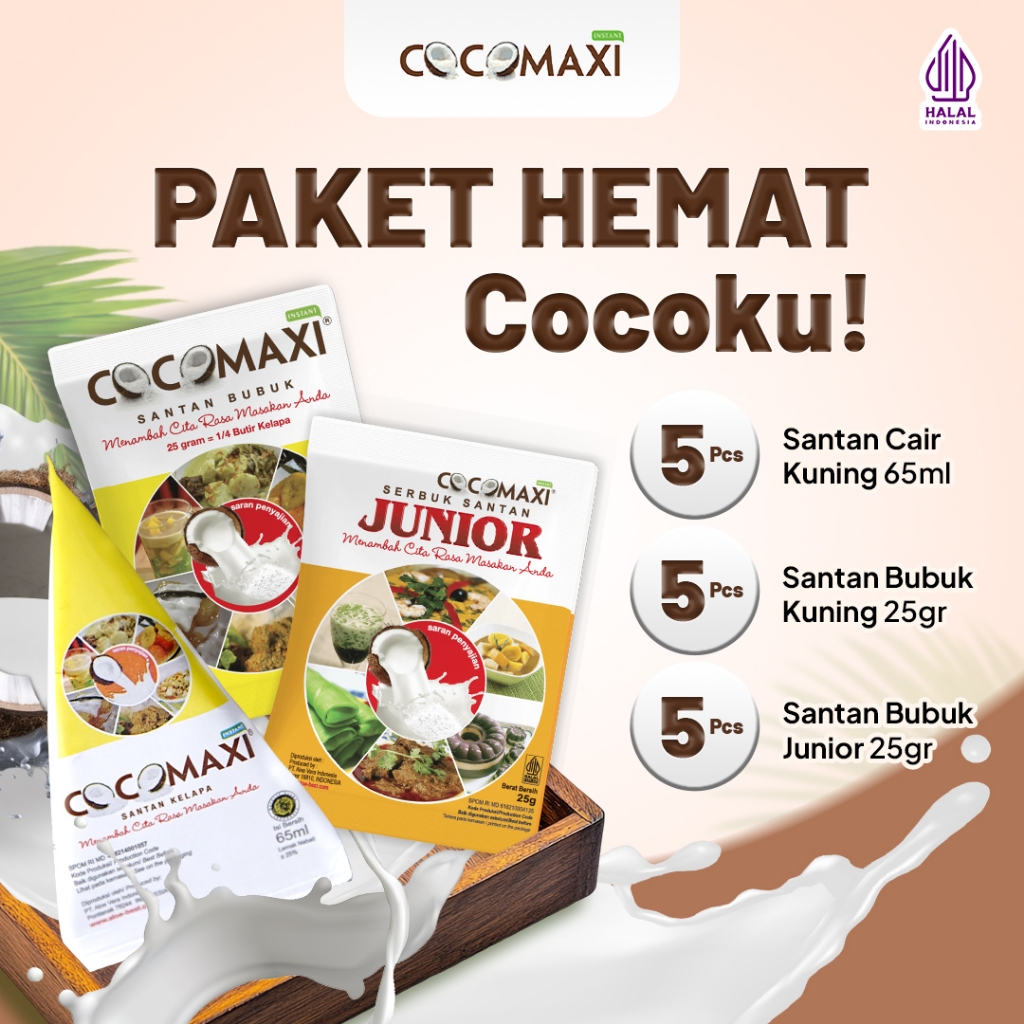 Cocomaxi Paket Hemat Cocoku – Santan Cair Santan Bubuk Cocomaxi
