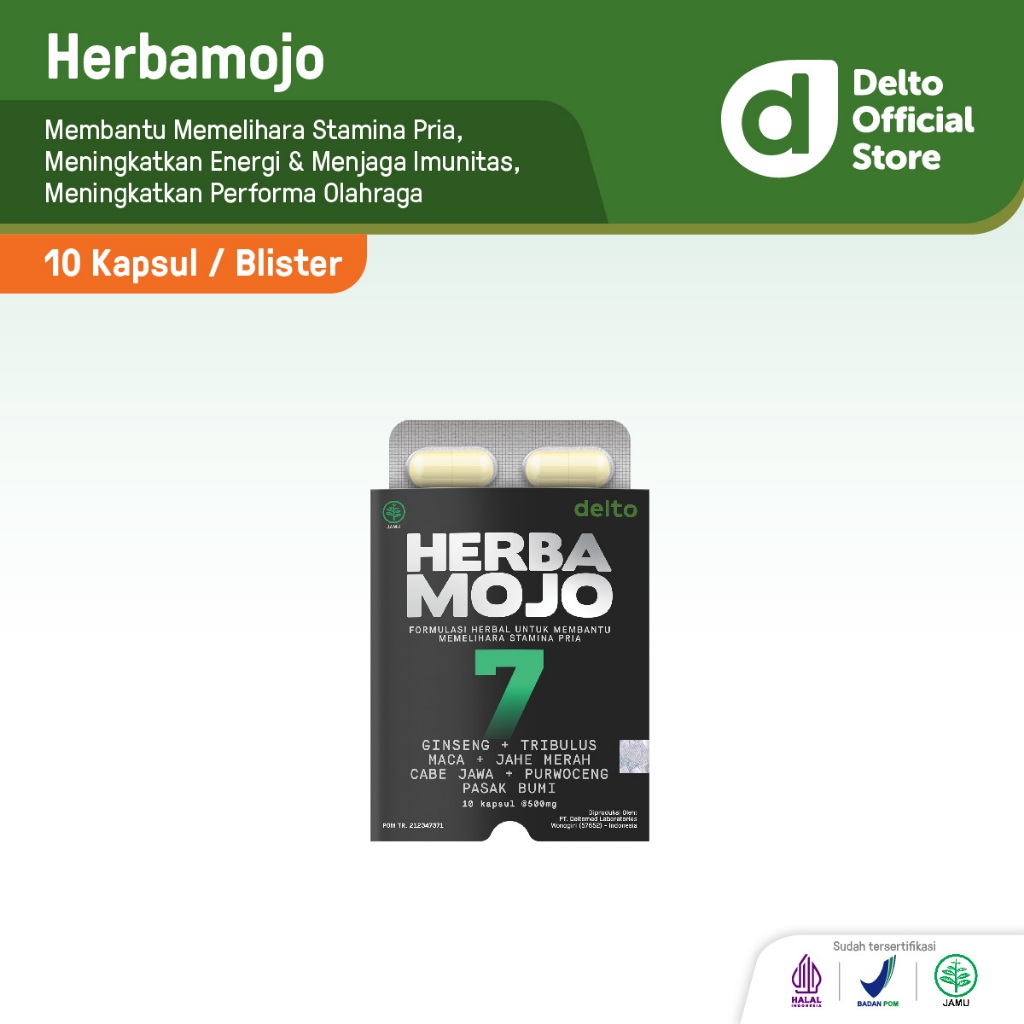 Herbamojo Blister 10 Kapsul Suplemen Herbal Stamina Pria