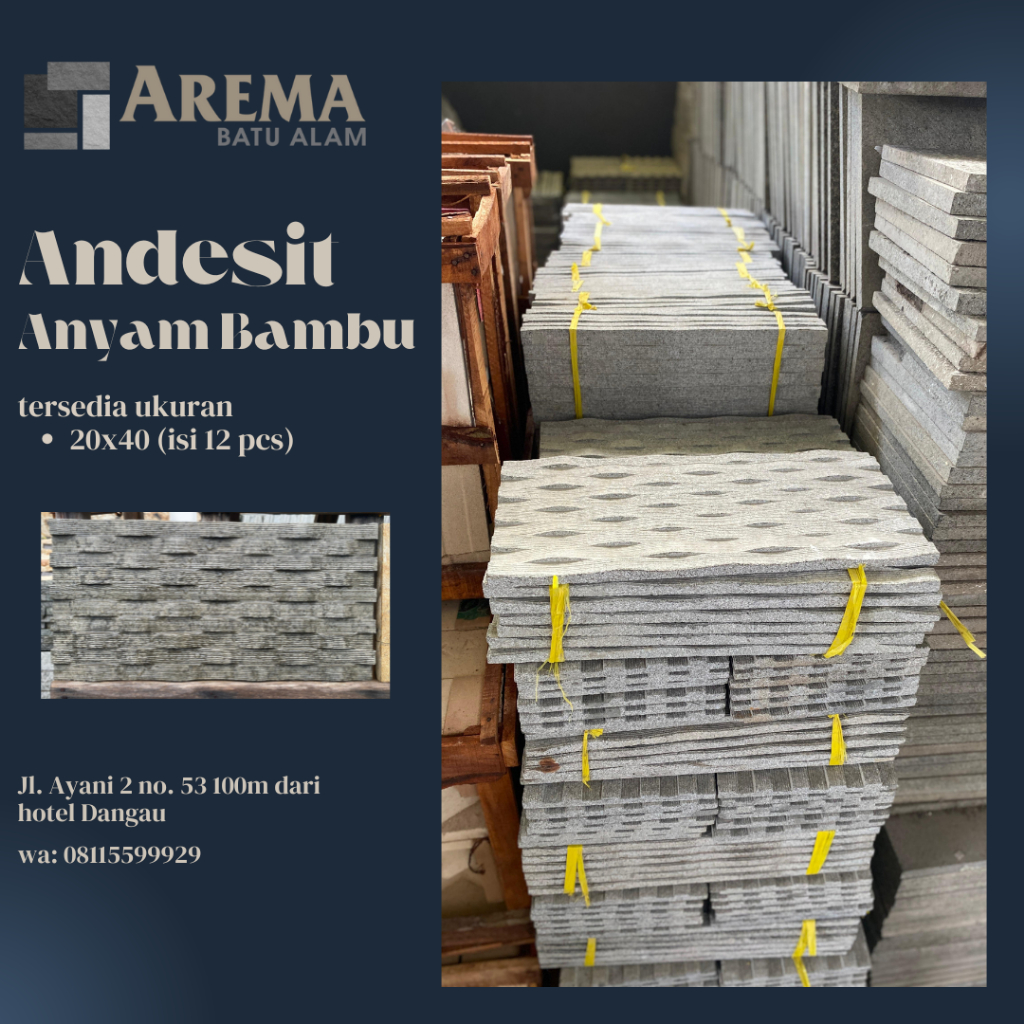 BATU ALAM ANDESIT ANYAM BAMBU 20X40