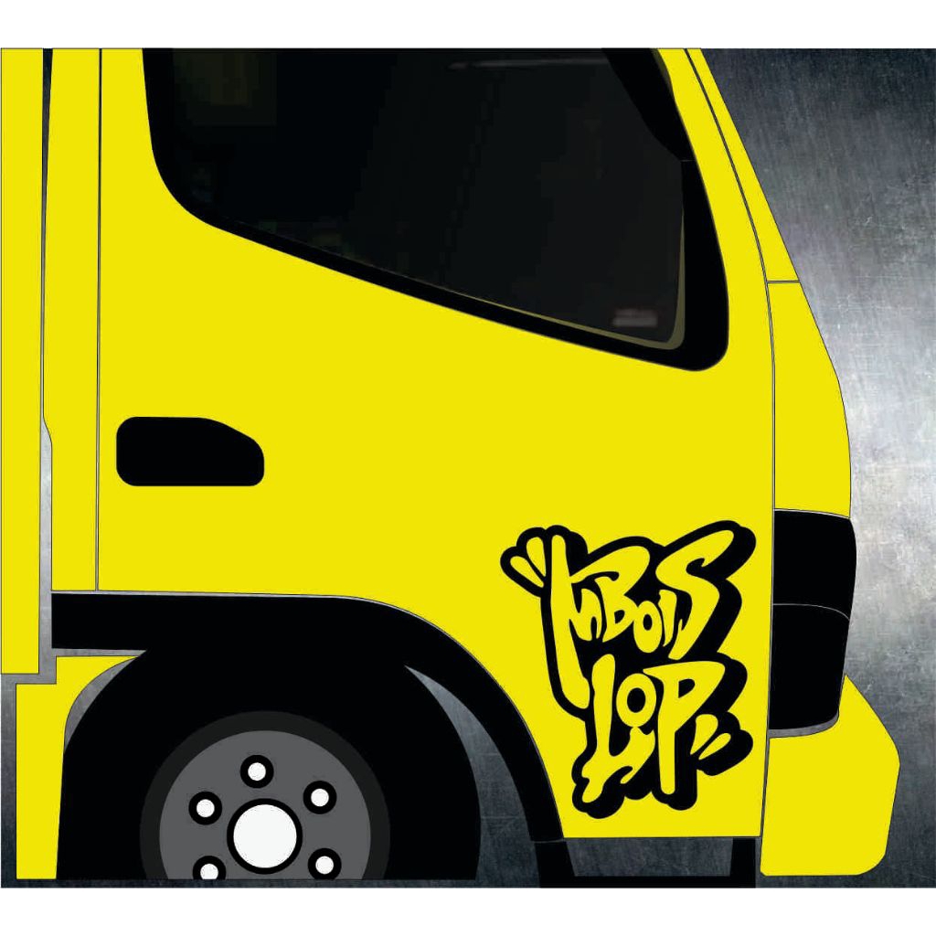 cutting sticker stiker pintu samping mobil truk truck Canter code 25
