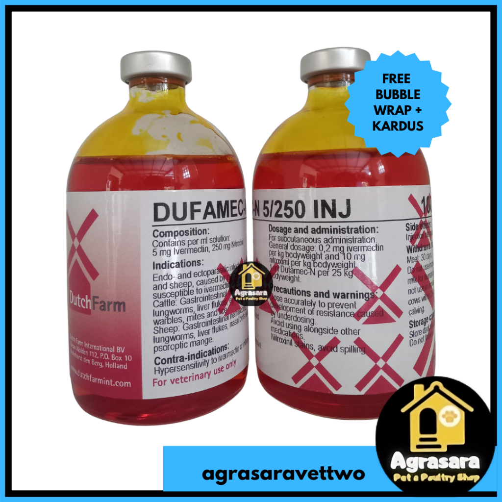 DUFAMEC N Injeksi 100 Ml (I Ver Mec Tin & Nitroxinil) Obat Cacing Hati
