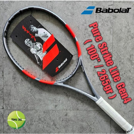 Raket Tenis Babolat Pure Strike Lite Gen 4 ( 100"/ 265gr )- Grey / Fluo Strike