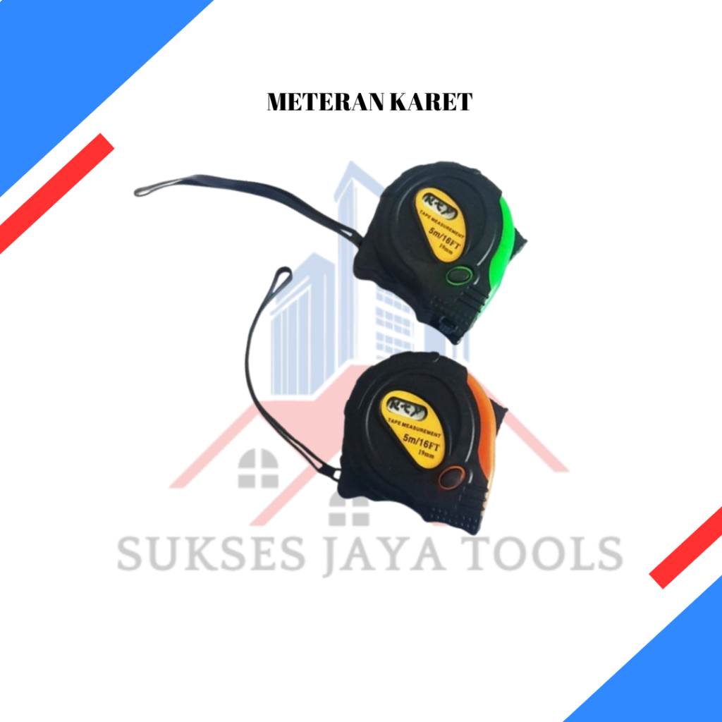 Meteran Tukang / Meteran Karet / Meteran Roll magnet 5 meter