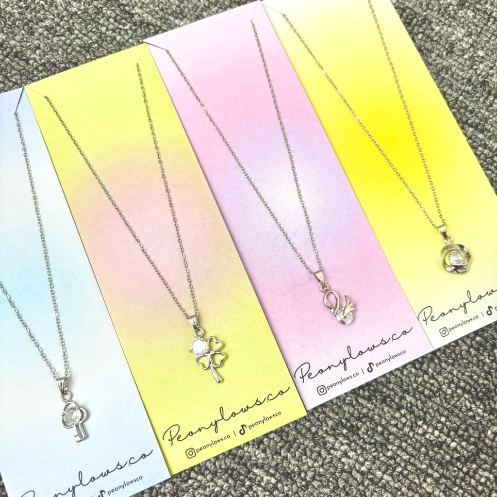 Kalung Silver Titanium Couple Persahabatan Diy Korea Necklace Bracelet PEONYLOWSCO