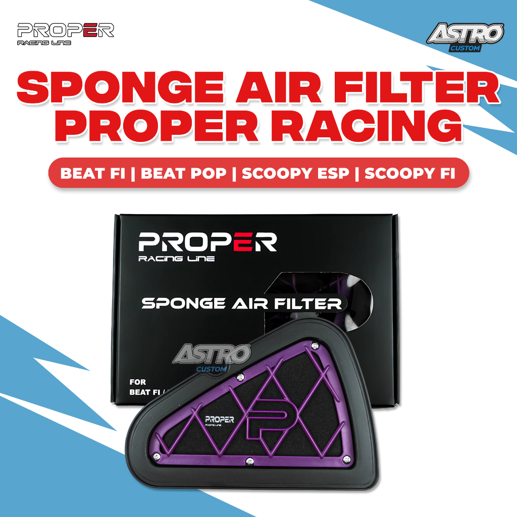 Proper FIlter Udara Beat Scoopy Vario 110 FI ESP Sponge Air FIlter Racing Line Hybird Saringan Udara