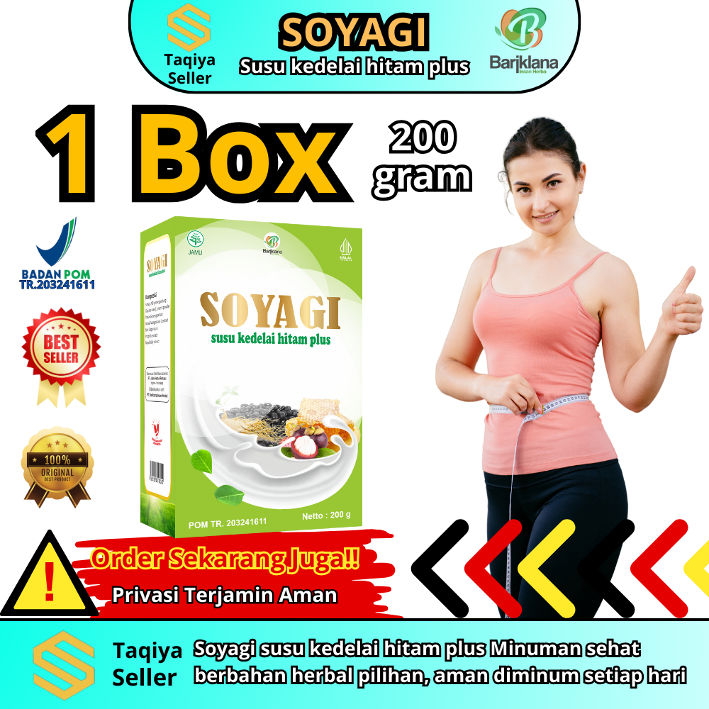 Soyagi Susu Kedelai Hitam Plus Herbal – Kulit Manggis, Ginseng Jawa, Propolis, Madu & Royal Jelly