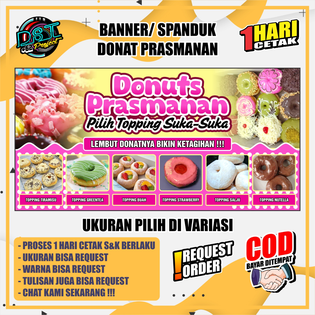 BANNER / SPANDUK DONAT TOPING PRASMANAN LANDSCAPE