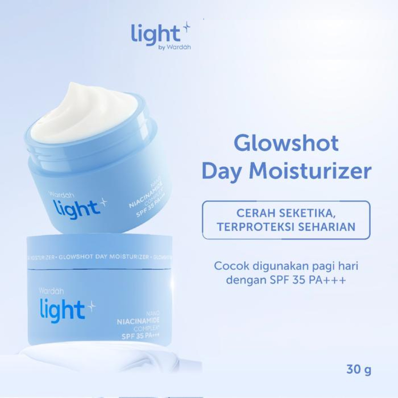 Light+ by Wardah Glowshot Day Moisturizer Cream Niacinamide Brightening Moisturizer Pelembab Pemutih