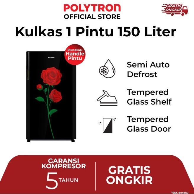 KULKAS POLYTRON 1 PINTU (PRA 15 DRX)