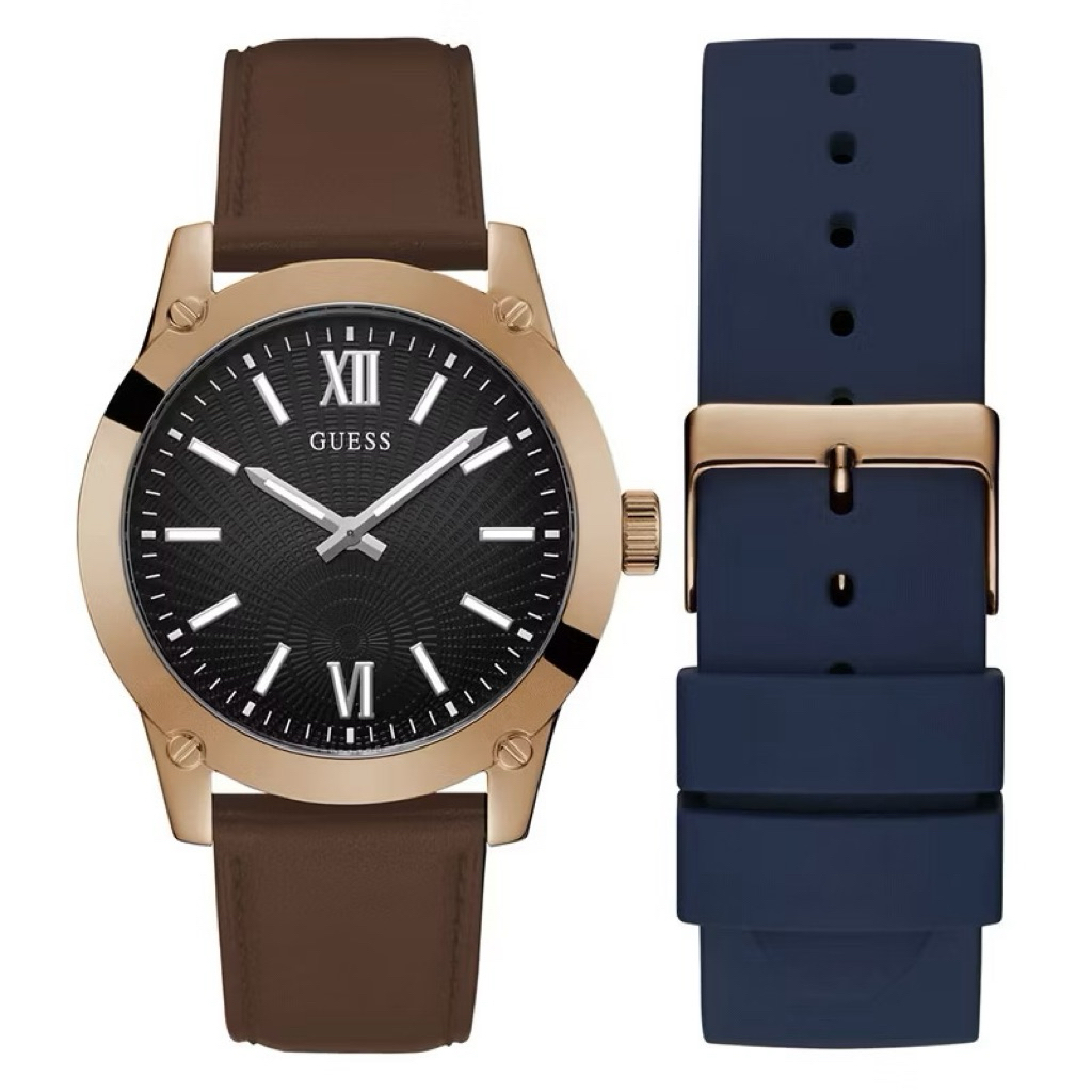 [FREE SILICONE] Jam Tangan Pria Guess Gents Watch Crescents Rose Gold GW0630G3 Original | Jam Tangan