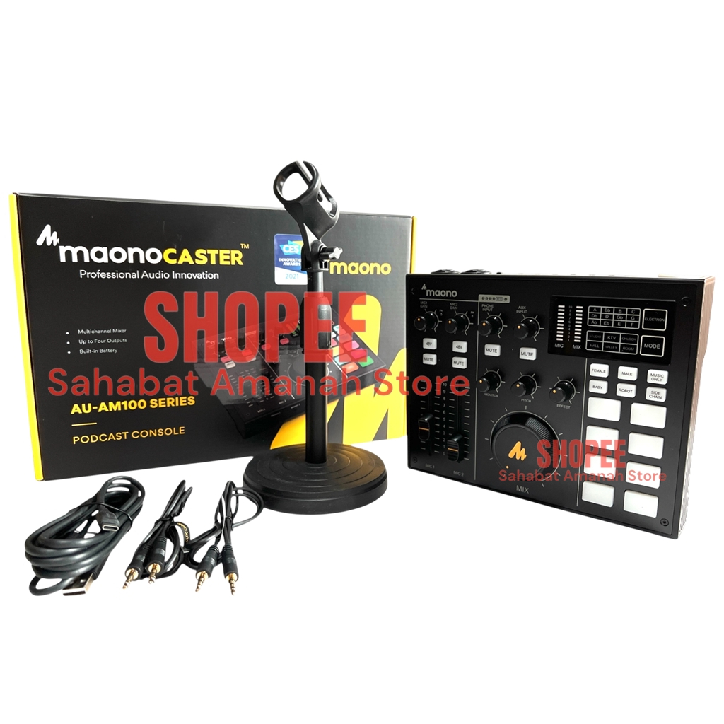 NEW ORIGINAL MAONOCASTER AU-AM100 Audio Interface Soundcard Maono AU AM100 AM 100 Free Stand Mic