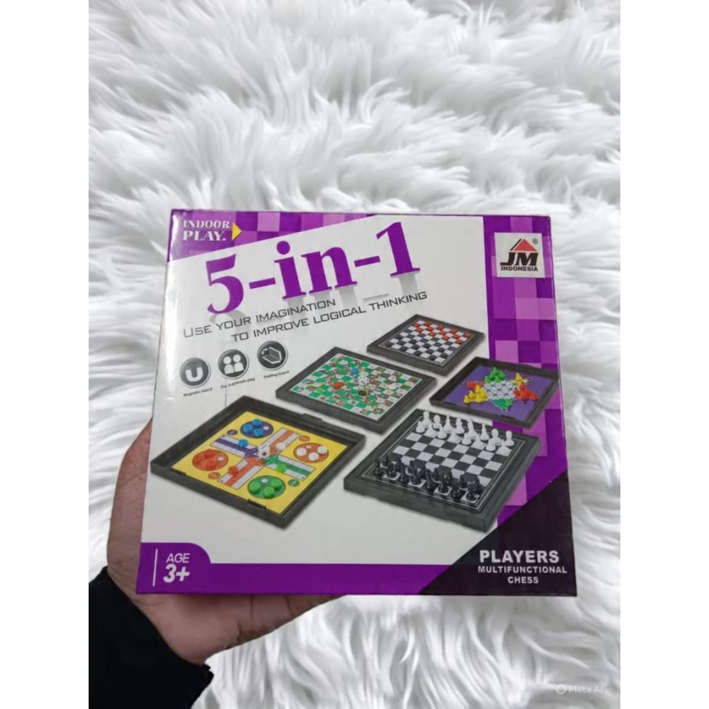 Magnetic board game 5 in 1 | papan permainan 5 in 1 • mainan seru •