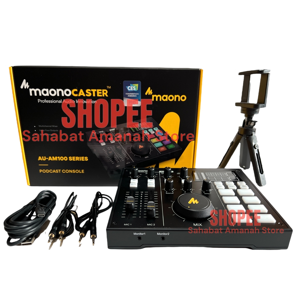 NEW ORIGINAL MAONOCASTER AU-AM100 Audio Interface Soundcard Maono AU AM100 AM 100 Free Tripod
