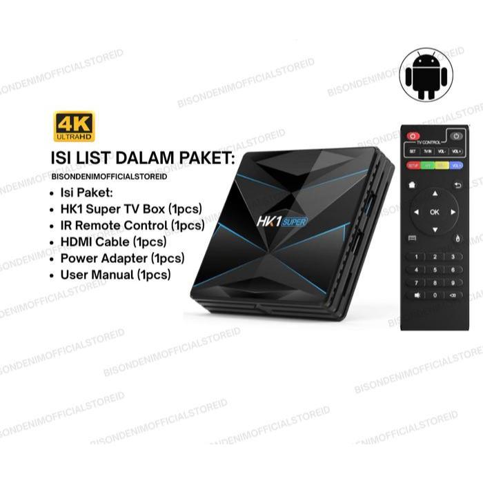 ANDROID TV BOX HK1 SUPER 4K RAM STORAGE CPU RK3318 GPU Mali-450 WiFi 2.4GHz+5GHz HDMI 2.0 4K Support