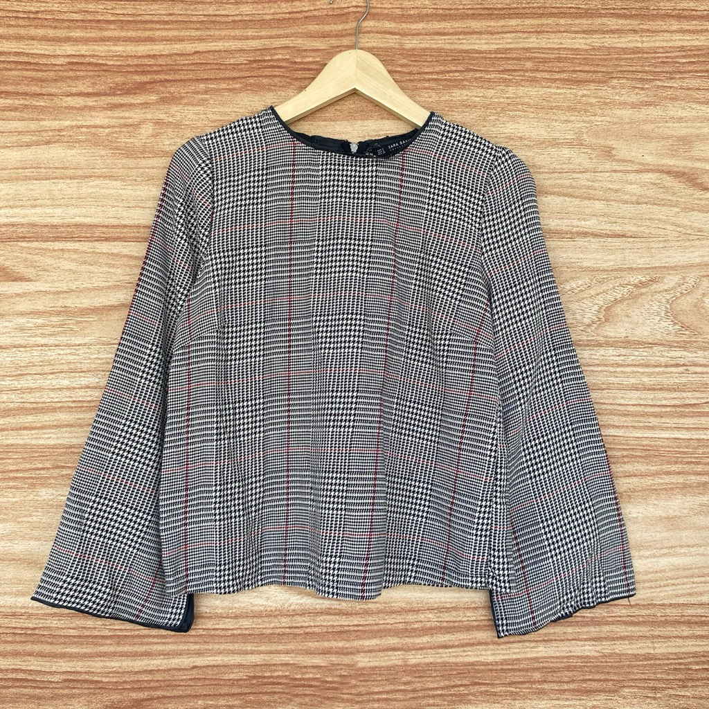 Zara Blouse Motif Tartan