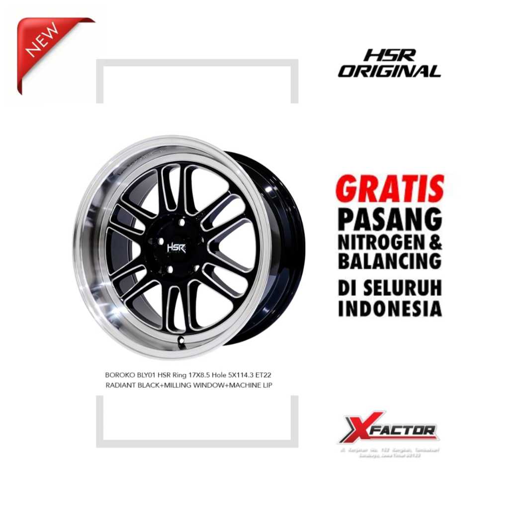 VELG MOBIL HSR R17 HSR BOROKO BLY01 HSR R17X8.5 H 5X114,3 ET22