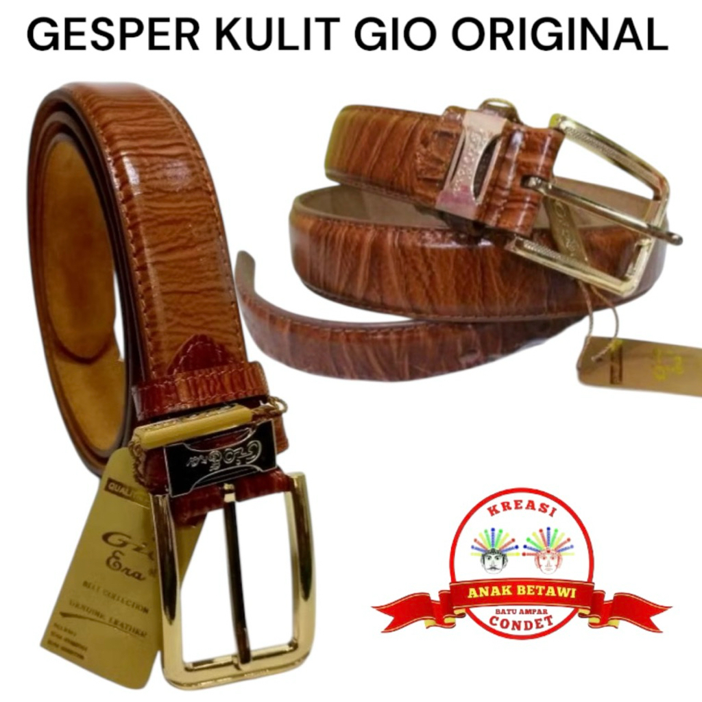 Gesper Kulit GIO ERA / Ikat Pinggang Kulit GIO ERA / Sabuk Kulit Pria GIO ERA ( 100 % ORIGINAL )