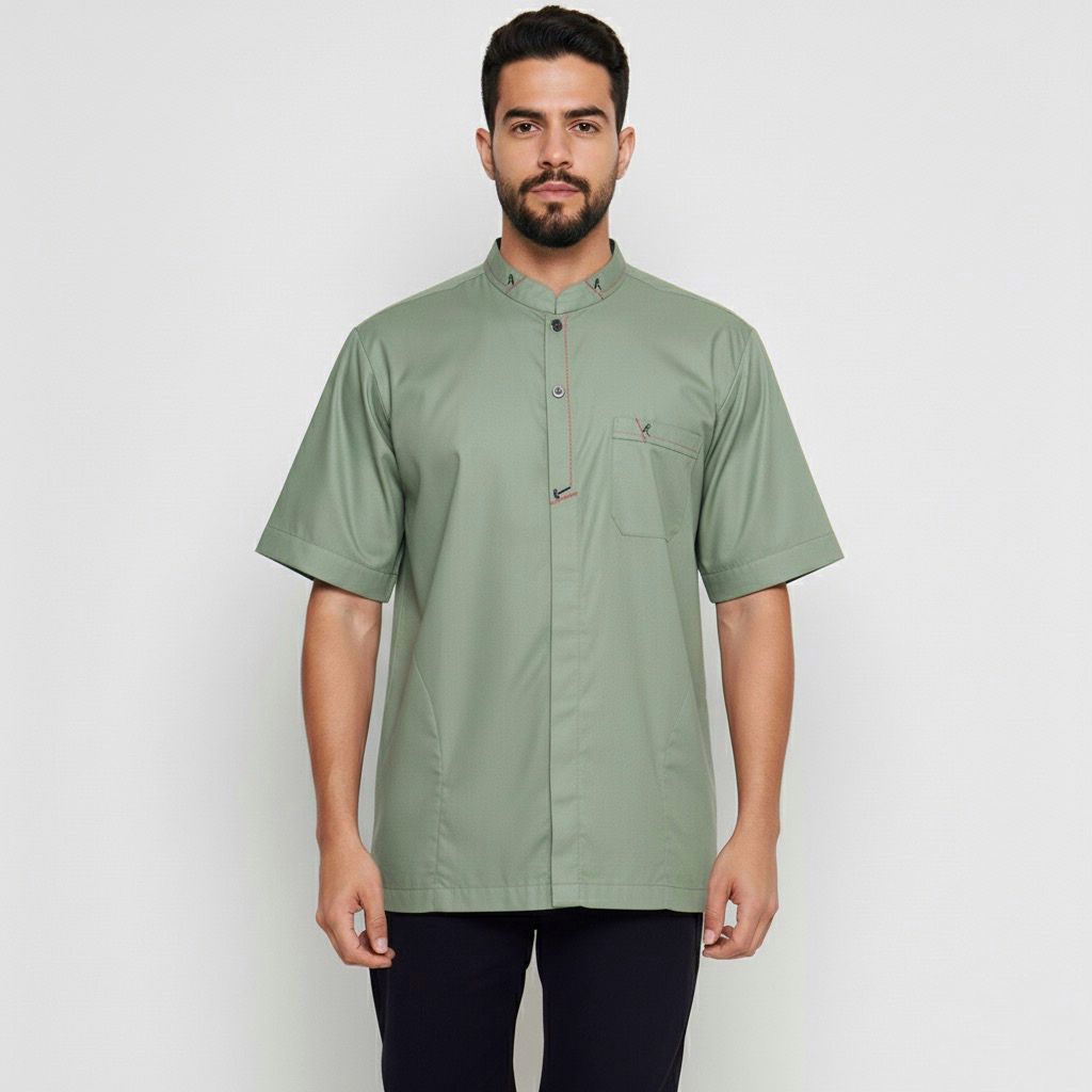 Baju Koko Pria Lengan Pendek Modern Busana Muslim Pria Dewasa Baju Koko Modern