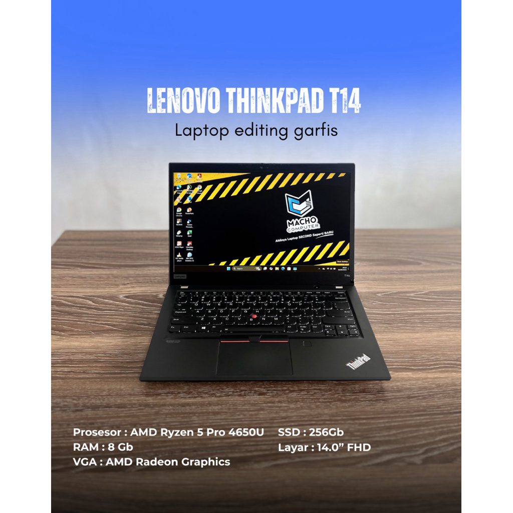 Lenovo Thinkpad T14 ( Hitam) Ryzen 5 pro 4650U